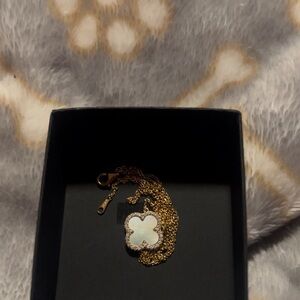 Rainbow and black clover necklace